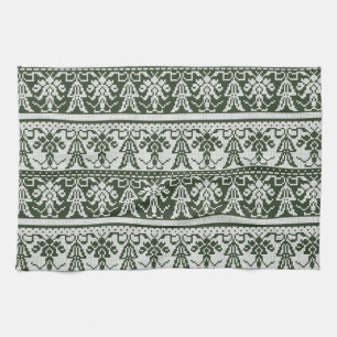 Linge De Cuisine Motif de broderie point de croix isolé blanc de st