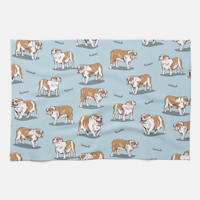 Linge De Cuisine Motif de bulldog anglais (Horizontal)