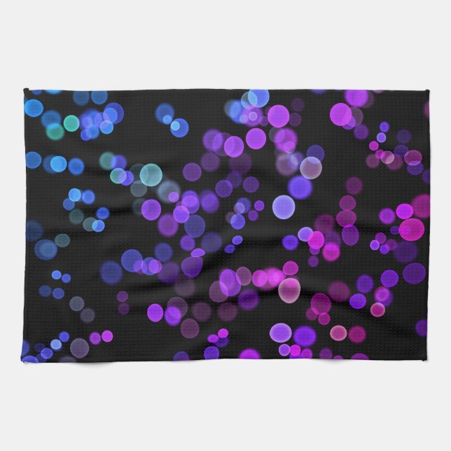 Linge De Cuisine Motif de bulle Abstrait bleu violet rose (Horizontal)