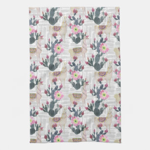 Linge De Cuisine Motif de cactus d'aquarelle