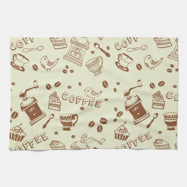 Linge De Cuisine Motif de café (Horizontal)
