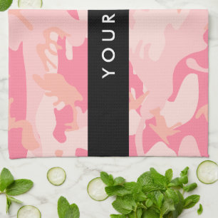Linge De Cuisine Motif de camouflage rose, Votre nom, Personnaliser