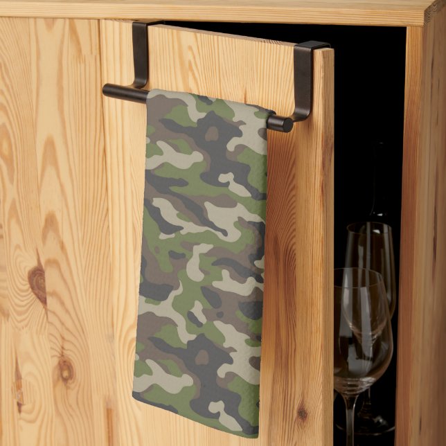 Linge De Cuisine Motif de camouflage vert (Pliage en tiers)