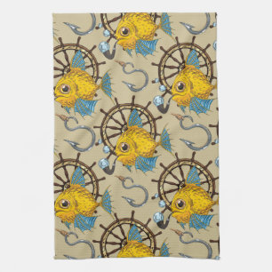 Linge De Cuisine Motif de capitaine de la marine marchande poisson