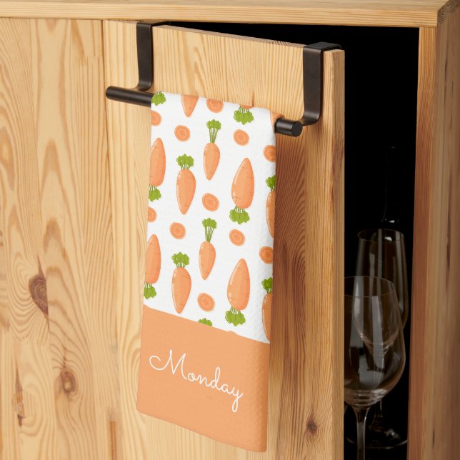 Linge De Cuisine Motif de carotte et tranche (Pliage en tiers)