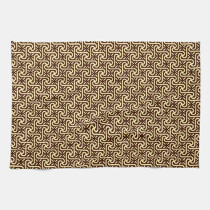Linge De Cuisine Motif de carreau égyptien, brun chocolat et beige