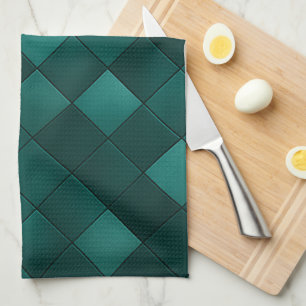 Linge De Cuisine Motif de Carreaux d'Émeraude – Luxe Moderne
