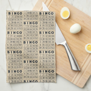 Linge De Cuisine Motif de carte de bingo vintage