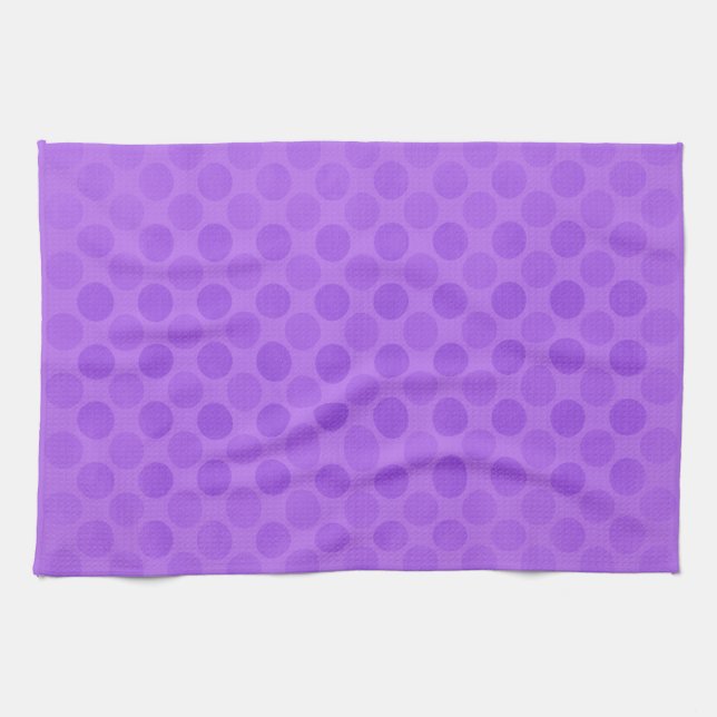 Linge De Cuisine Motif de cercles violets défraîchi (Horizontal)