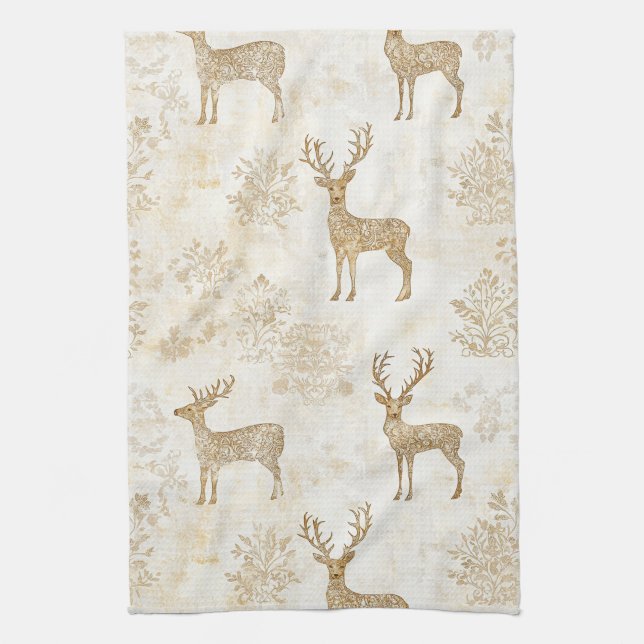 Linge De Cuisine Motif de cerf de la forêt neutre (Vertical)