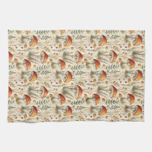 Linge De Cuisine Motif de champignons boho de la forêt