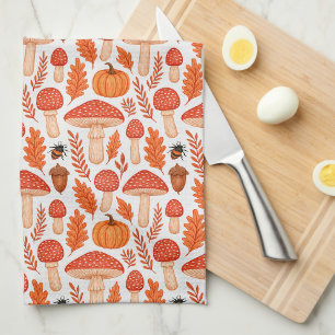 Linge De Cuisine Motif de champignons de citrouilles de bois d'auto