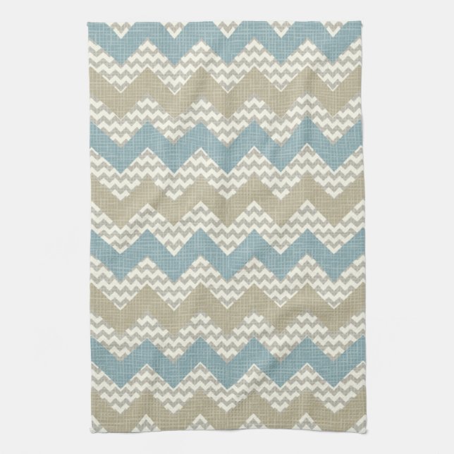 Linge De Cuisine Motif de Chevron sur la texture de toile (Vertical)