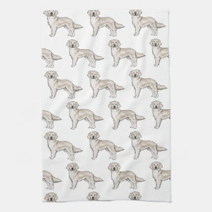 Linge De Cuisine Motif de chien mignon Retriever Golden Cream Angl