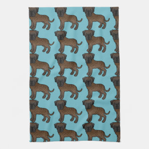 Linge De Cuisine Motif de chiens mignons brindle Old English Mastif