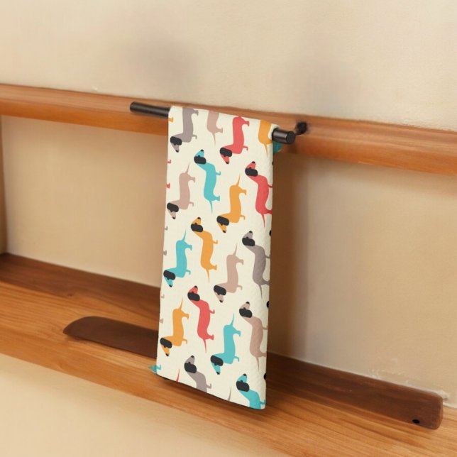 Linge De Cuisine Motif de chiens multicolores (Kitchen Towel)