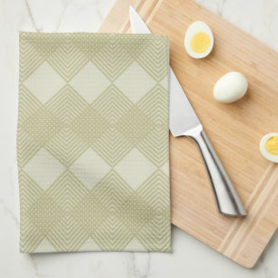 Linge De Cuisine Motif de circuit Art Déco Tan Taupe Diamonds