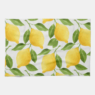 Linge De Cuisine Motif de citrons d'aquarelle