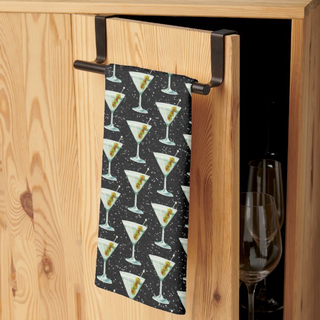 Linge De Cuisine Motif de cocktail Martini (Pliage en tiers)