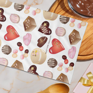Linge De Cuisine Motif de cœur de bonbon au chocolat coloré chic mi