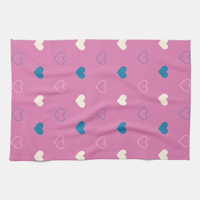 Linge De Cuisine Motif de cœur simple et mignon (Horizontal)