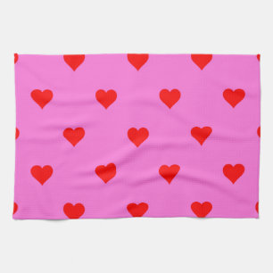 Linge De Cuisine Motif de coeur simple violet rouge mou