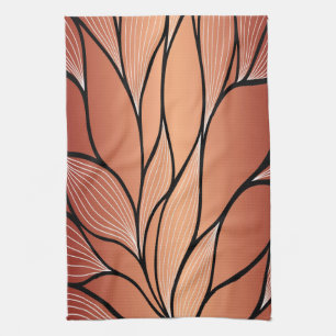 Linge De Cuisine Motif de congé de bronze de cuivre rustique