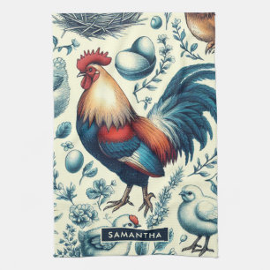 Linge De Cuisine Motif de coq de ferme Retro