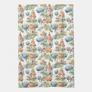 Linge De Cuisine Motif de cottage champignon fantaisiste (11)