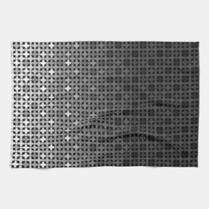 Linge De Cuisine Motif de dégradé géométrique noir et blanc