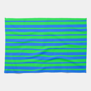 Linge De Cuisine Motif de design de rayures élégantes bleu vert