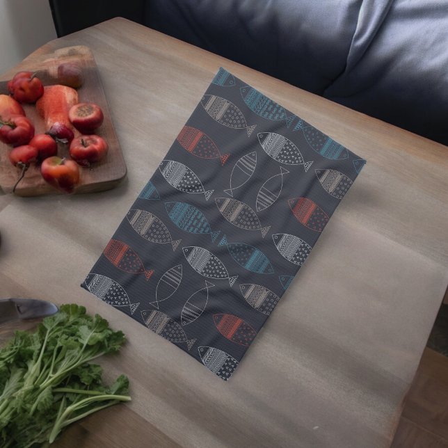 Linge De Cuisine Motif de dessin de poisson (Kitchen Towel)