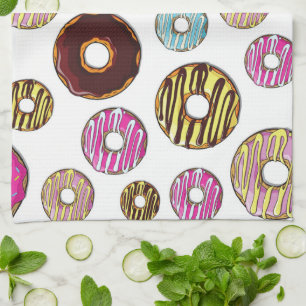 Linge De Cuisine Motif De Donuts, Donuts Colorés, Saupoudrages