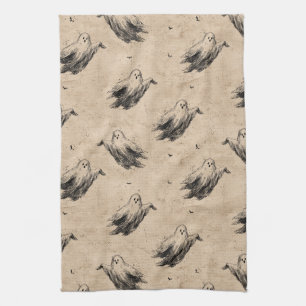 Linge De Cuisine Motif de fantôme rustique vintage (2)