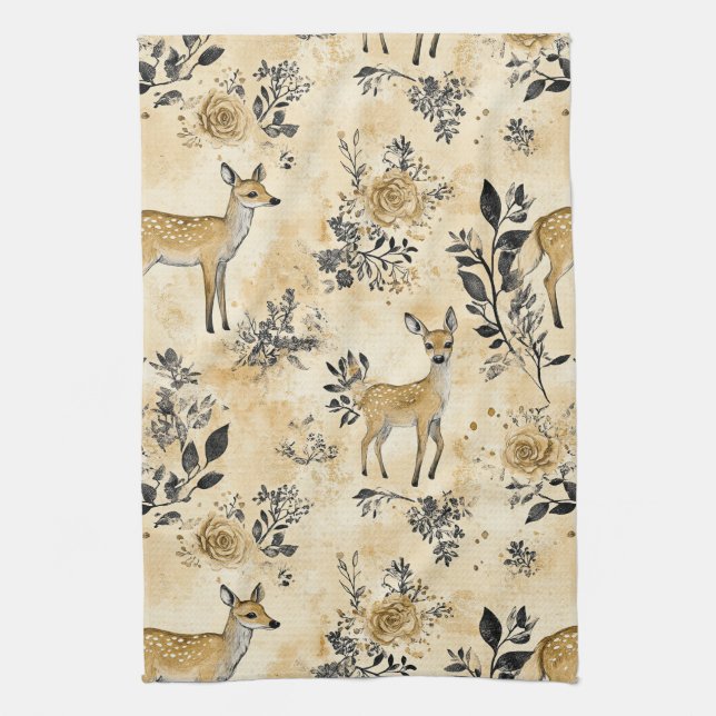 Linge De Cuisine Motif de faon de la forêt fantaisiste (Vertical)