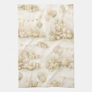 Linge De Cuisine Motif de fête de douche bébé ours en peluche neutr
