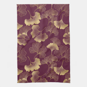 Linge De Cuisine Motif de feuille de ginkgo d'or d'automne