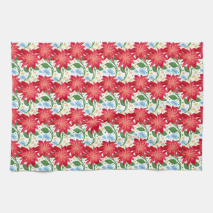 Linge De Cuisine Motif de feuille florale rouge, sans couture botan