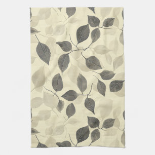 Linge De Cuisine Motif de feuille verte rustique vintage avec base