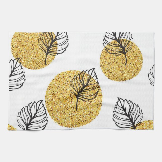 Linge De Cuisine Motif de feuilles (Horizontal)