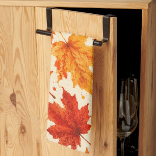 Linge De Cuisine Motif de feuilles d'érable d'automne Feuille rou