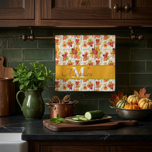 Linge De Cuisine Motif de feuilles d'érable d'automne personnalisé