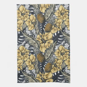 Linge De Cuisine Motif de feuilles et de fleurs tropicales