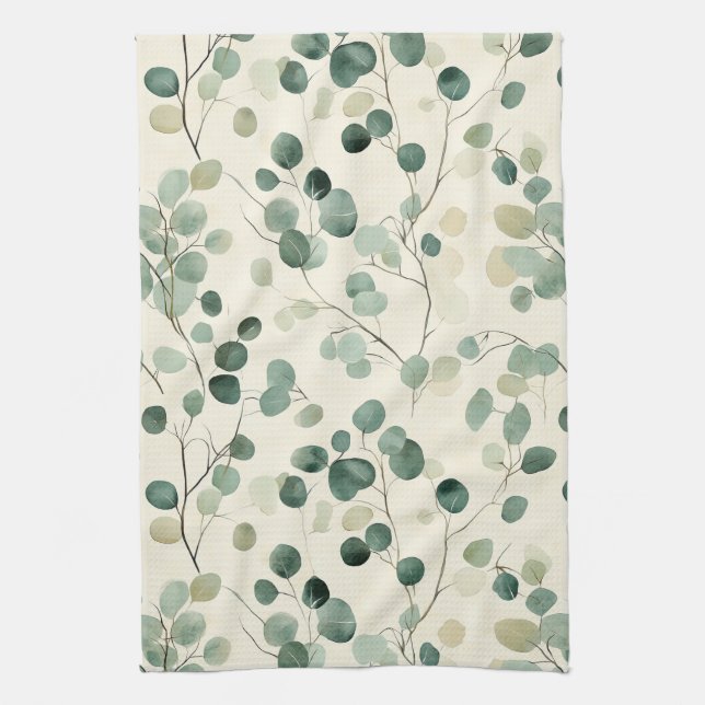 Linge De Cuisine Motif de feuilles pressées botaniques – Impression (Vertical)