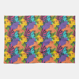 Linge De Cuisine Motif de feuilles tropicales exotiques colorées