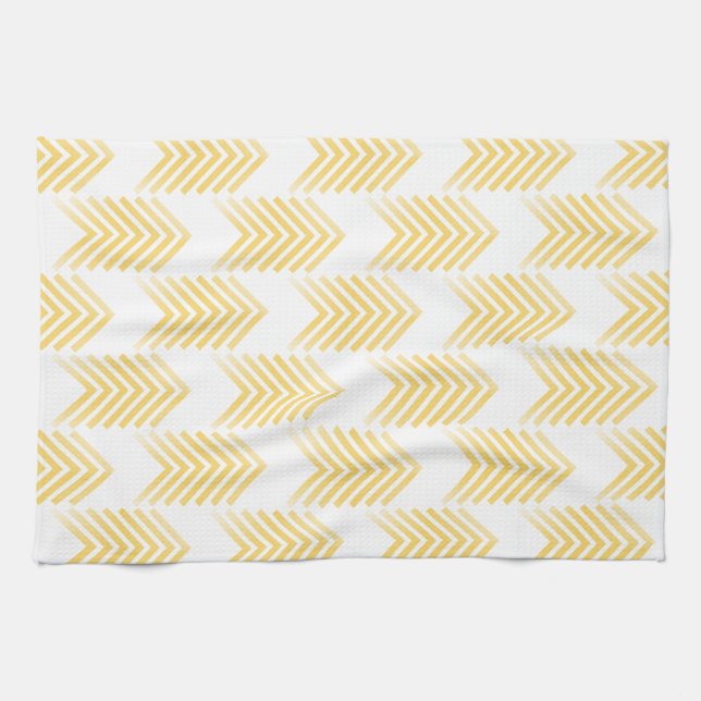 Linge De Cuisine Motif de flèche tribal jaune (Horizontal)