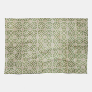 Linge De Cuisine Motif de fleur grunge vert
