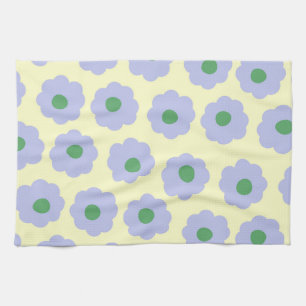 Linge De Cuisine Motif de fleur hippie bleu vert chic