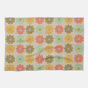 Linge De Cuisine Motif de fleur pastel vintage simple