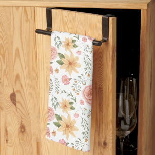 Linge De Cuisine Motif de Fleur sauvage Vintage rose élégant